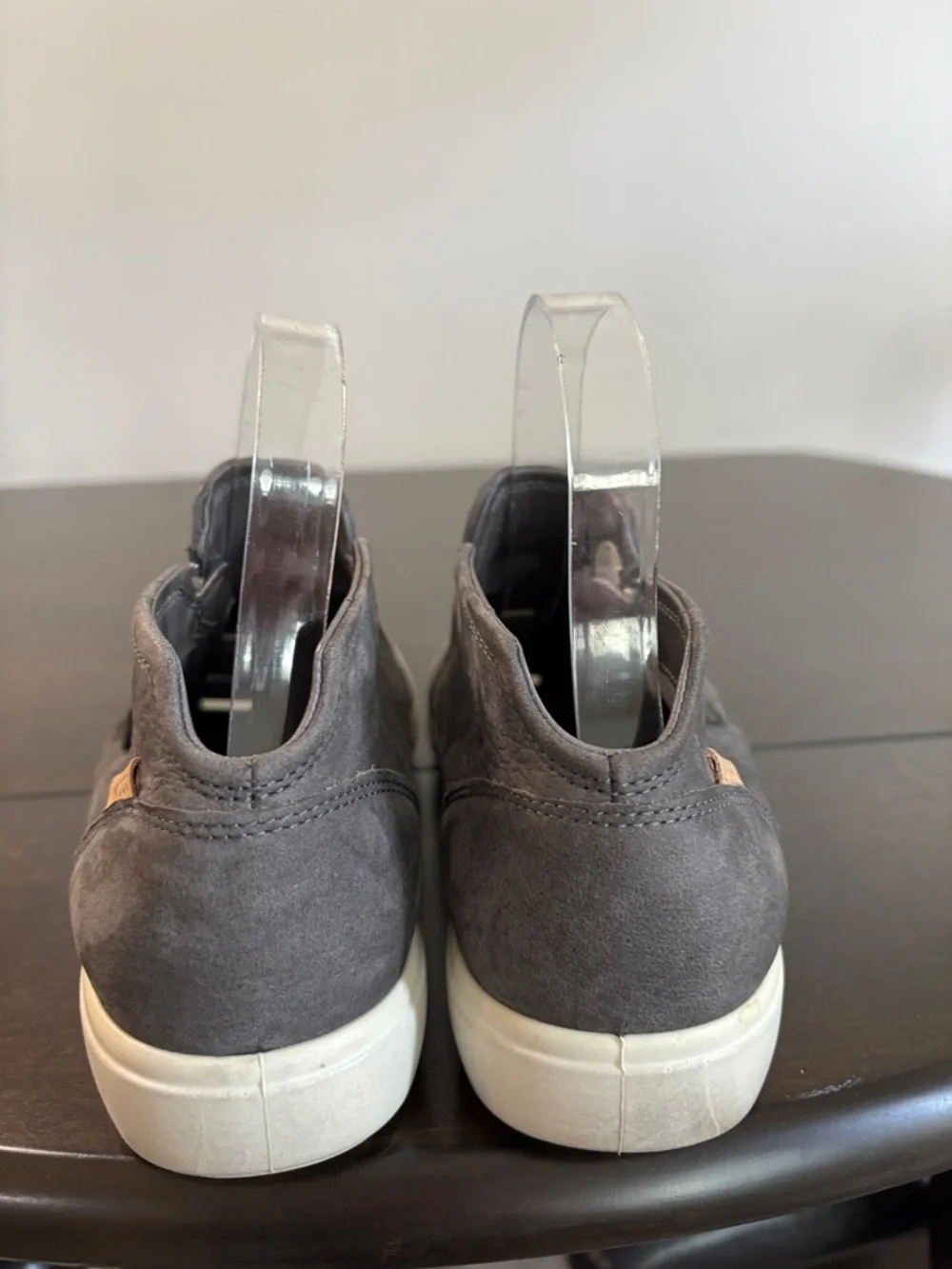 Ecco Gray Nubuck Leather Women’s Soft 7 Low Booties Size 9/9.5